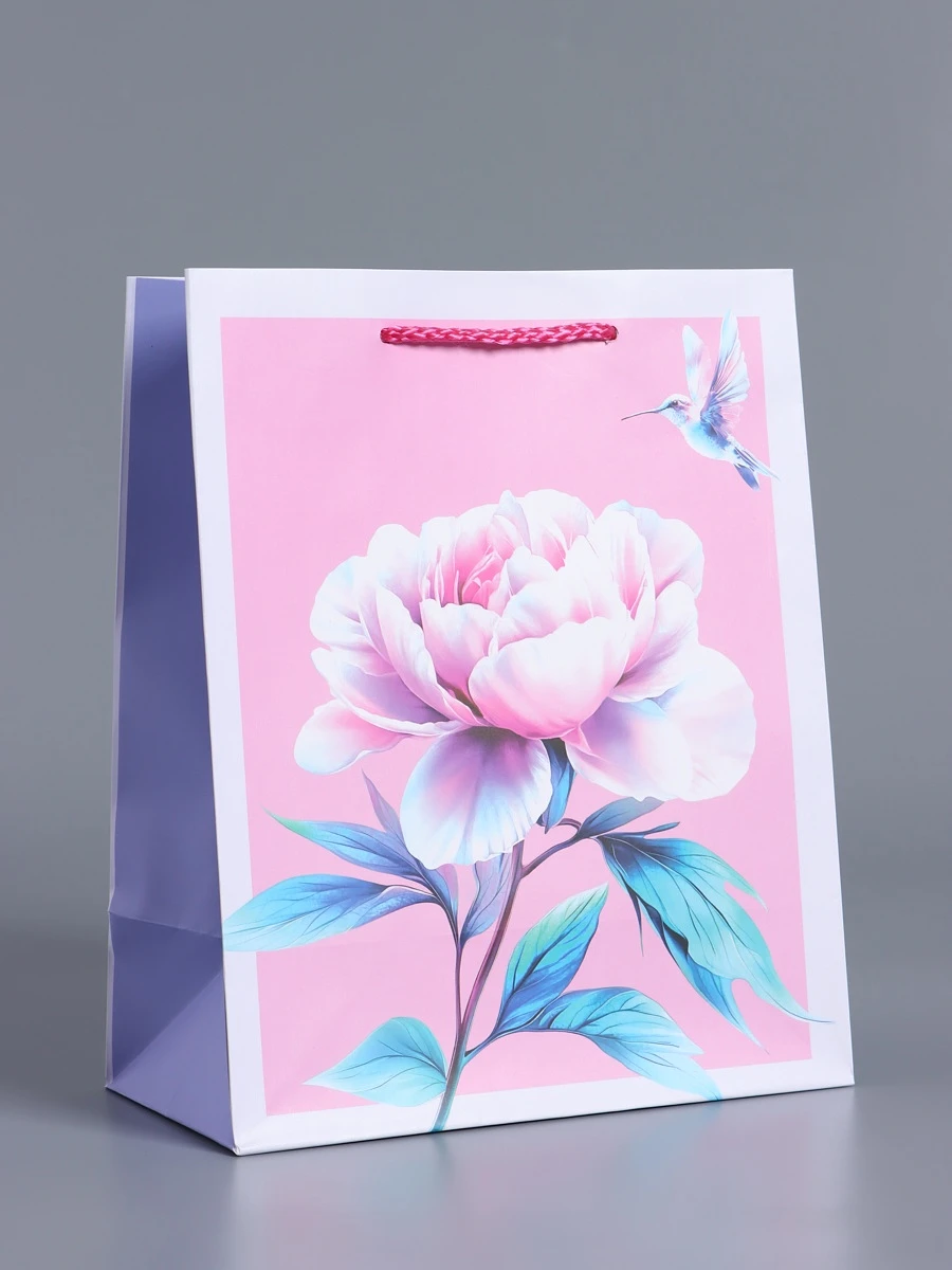 

Пакет подарочный ламинированный, Сиреневый;розовый