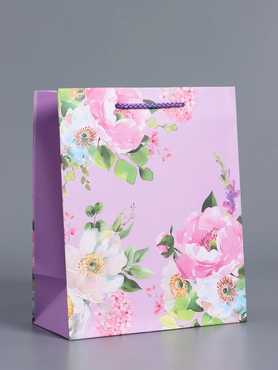 

Пакет подарочный ламинированный, Сиреневый