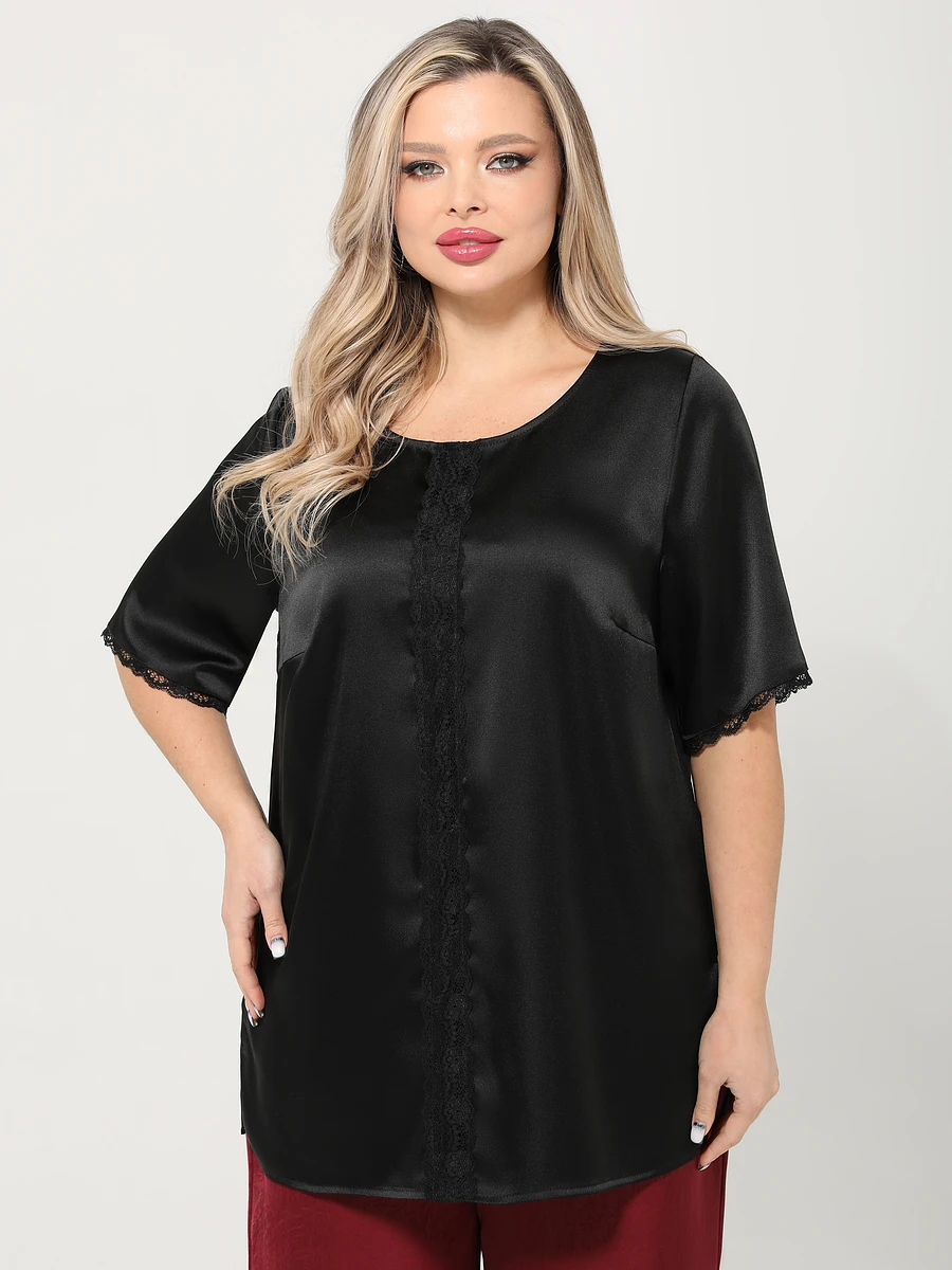 

Блузка, Черный;черный нюд