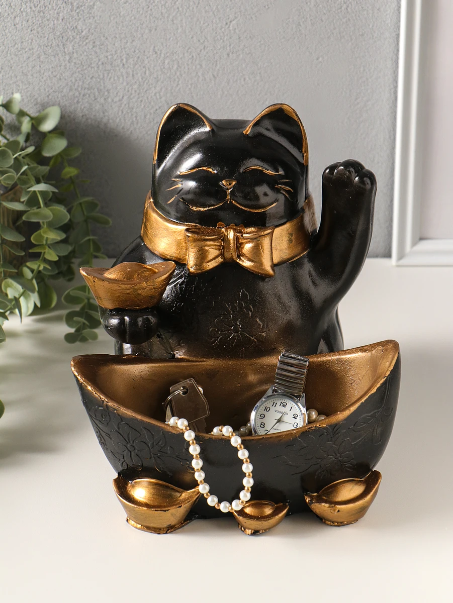 

Копилка для денег с подставкой для мелочей, Черный