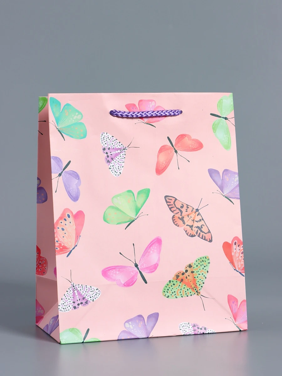 

Пакет подарочный ламинированный, Розовый;разноцветный