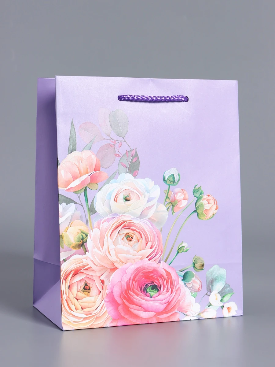 

Пакет подарочный ламинированный, Сиреневый;разноцветный