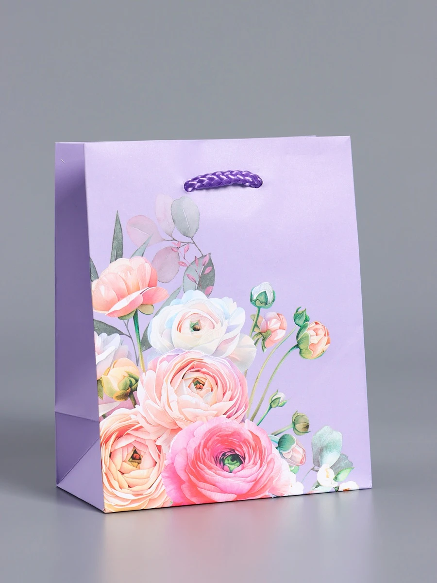 

Пакет подарочный ламинированный, Сиреневый