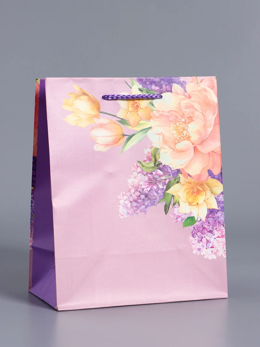 

Пакет подарочный ламинированный, Сиреневый;разноцветный
