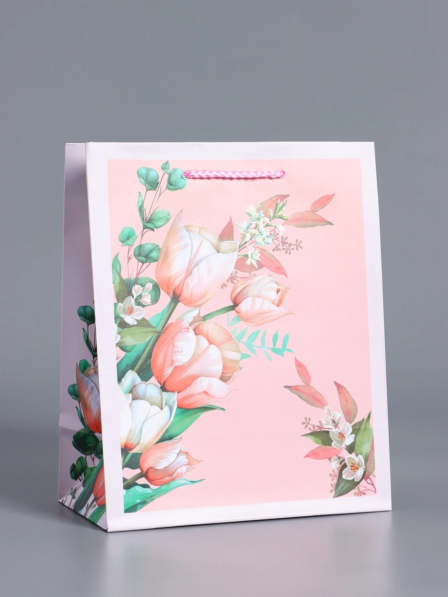 

Пакет подарочный ламинированный, Розовый;разноцветный