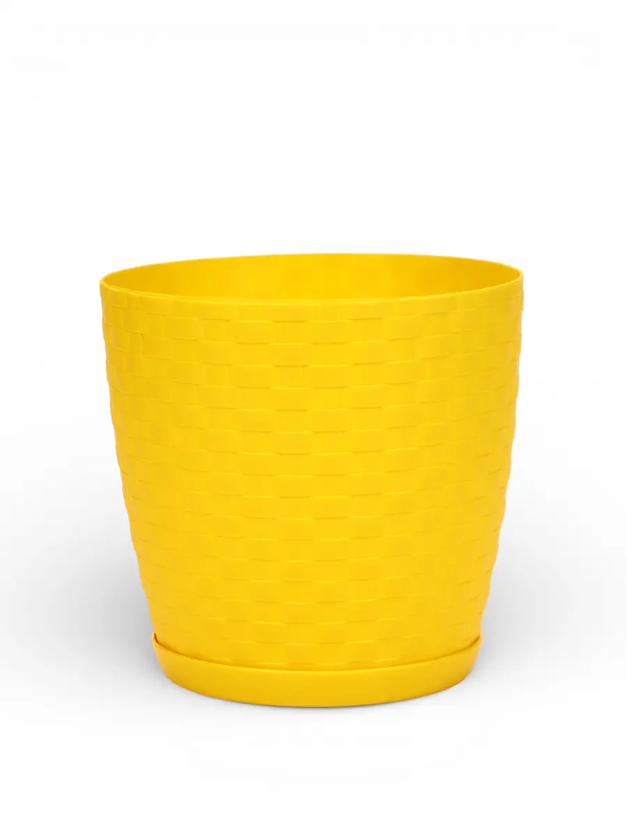 

Горшок для цветов с поддоном, Желтый