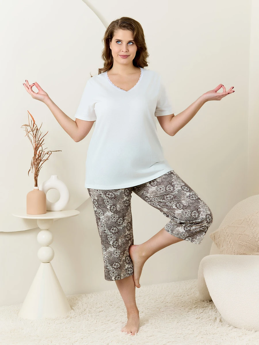 

Пижама, Бежевый;коричневый;молочный