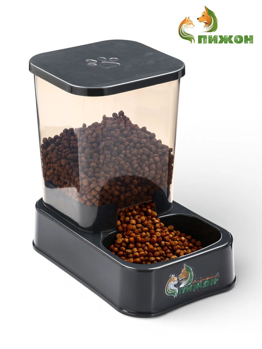 

Автокормушка, 1.5 л, нескользящее основание, черная, Черный