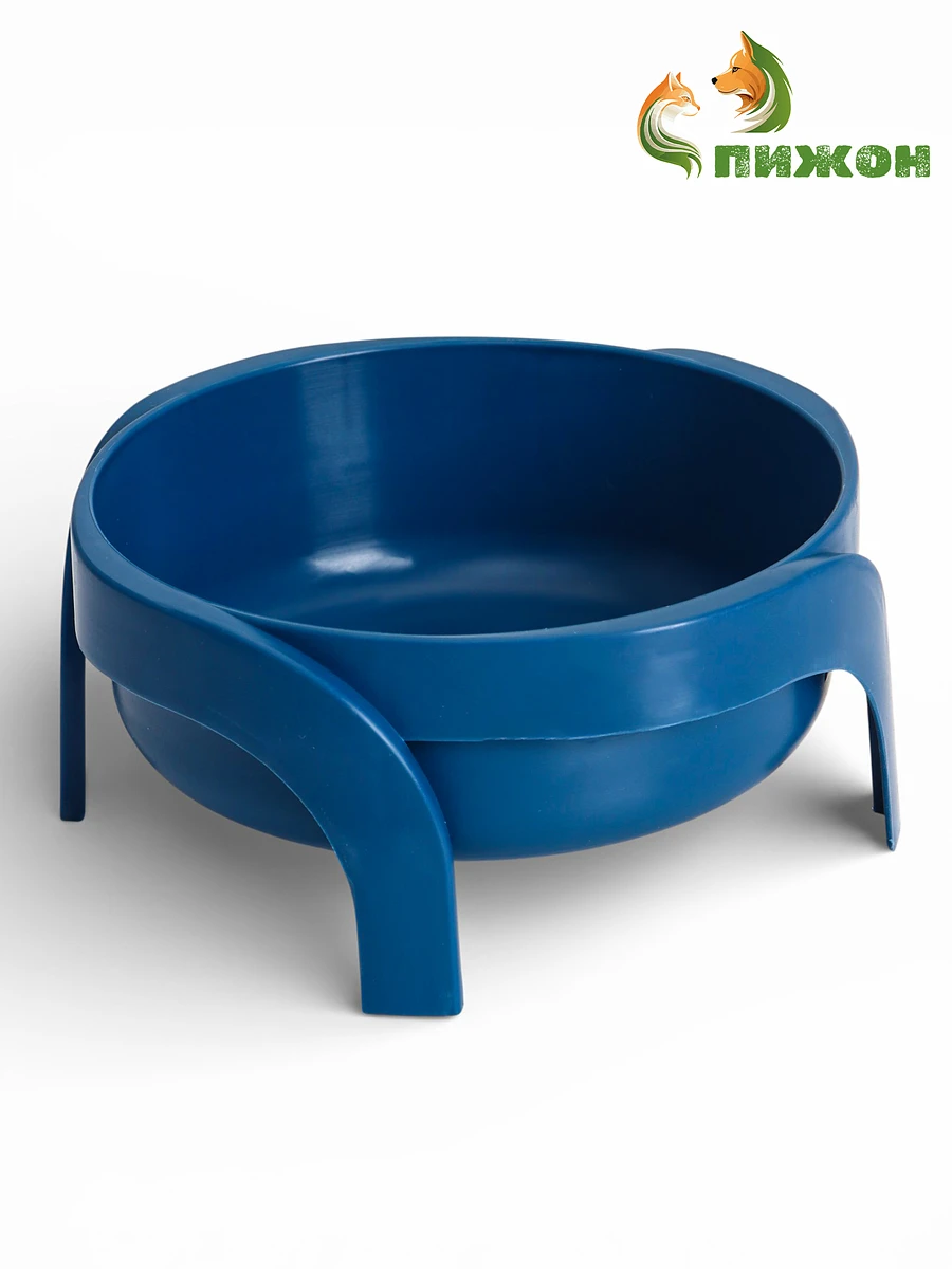 

Миска, 600 мл, фигурная, с ножками, пластик, синяя, Синий