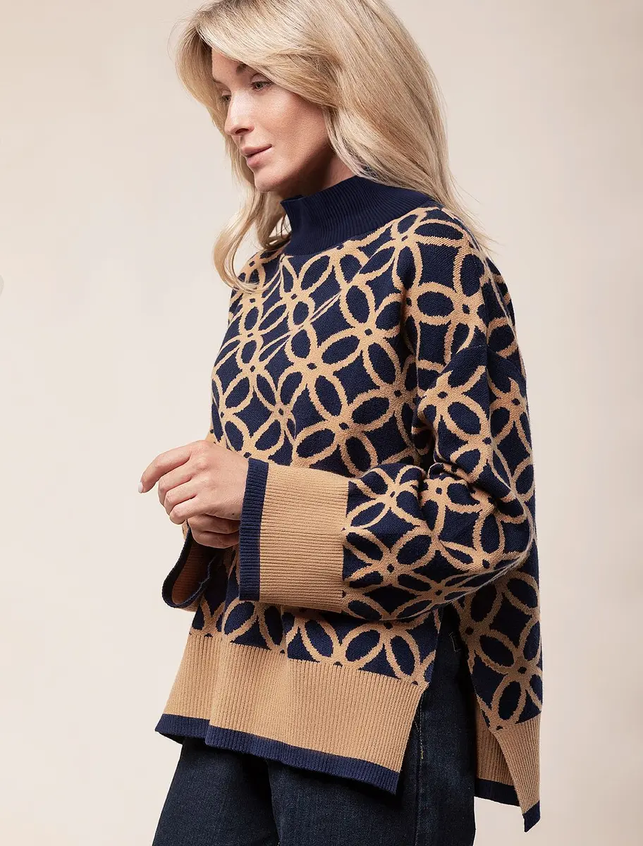 

Свитер, Синий;синий-бежевый