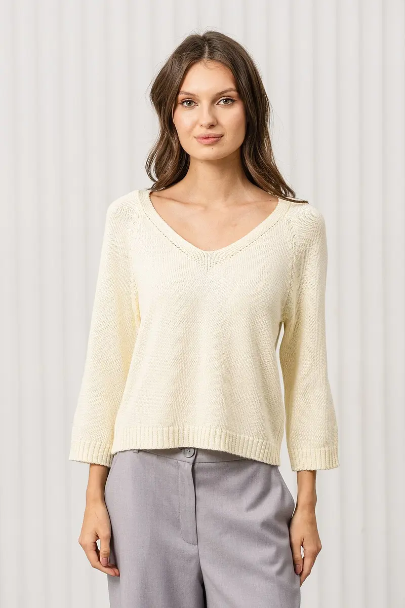 

Джемпер, Бежевый;сливочный