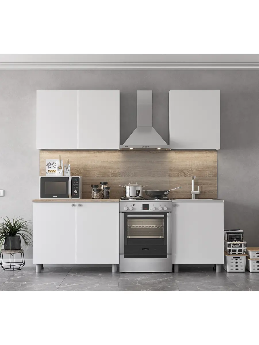 

Кухонный гарнитур прямой, Белый