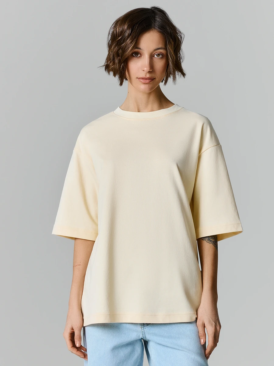 

Футболка оверсайз женская желтая, Желтый;ваниль