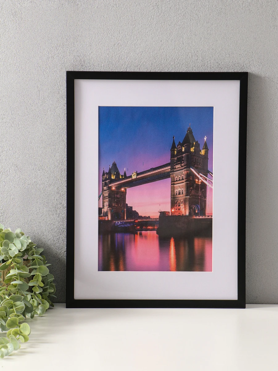 

Фоторамка для фото 30×40 см, с паспарту 21×30 см, lumo, черный