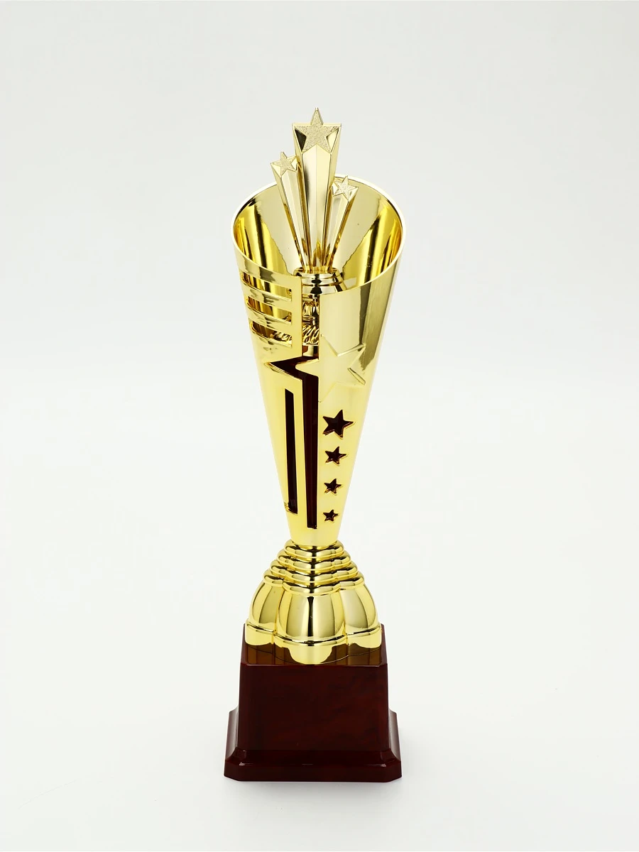 

Кубок 197с, наградная фигура, золото, подставка пластик, 31×8.5×8.5 см, Золотистый