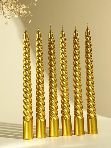 Набор свечей витых, 1.9×20 см, 6 шт., зо