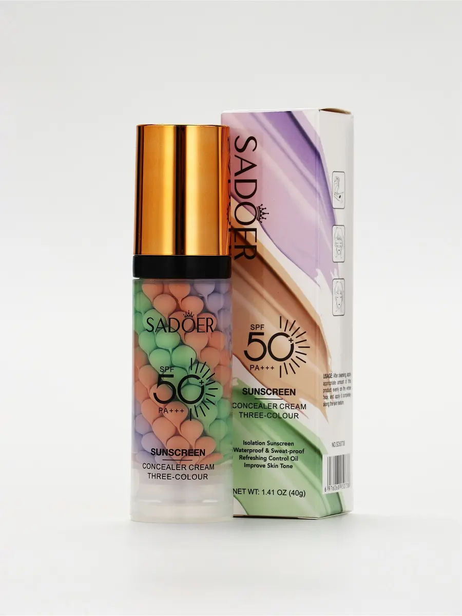 

Крем-консилер под макияж 3 в 1, трехцветный