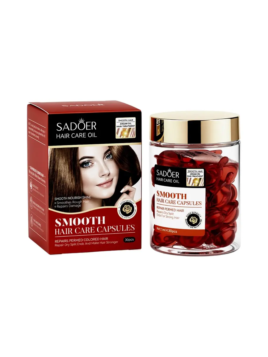 

Масло для волос в капсулах, восстанавливающее, с экстрактом розы, 1 мл × 30 шт., Красный