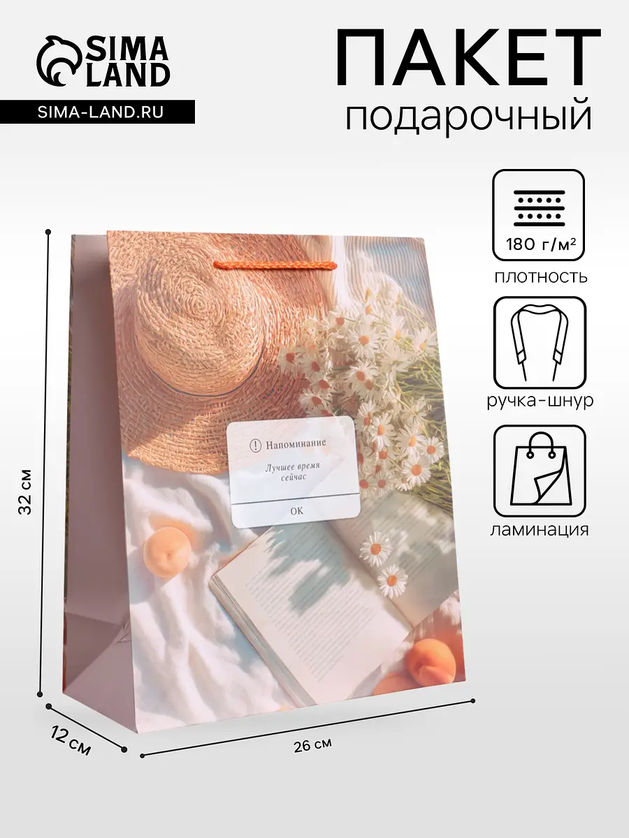 

Пакет подарочный ламинированный, Разноцветный;бежевый