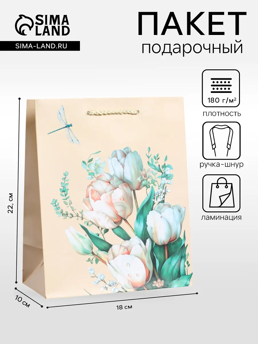 

Пакет подарочный ламинированный, Разноцветный;бежевый