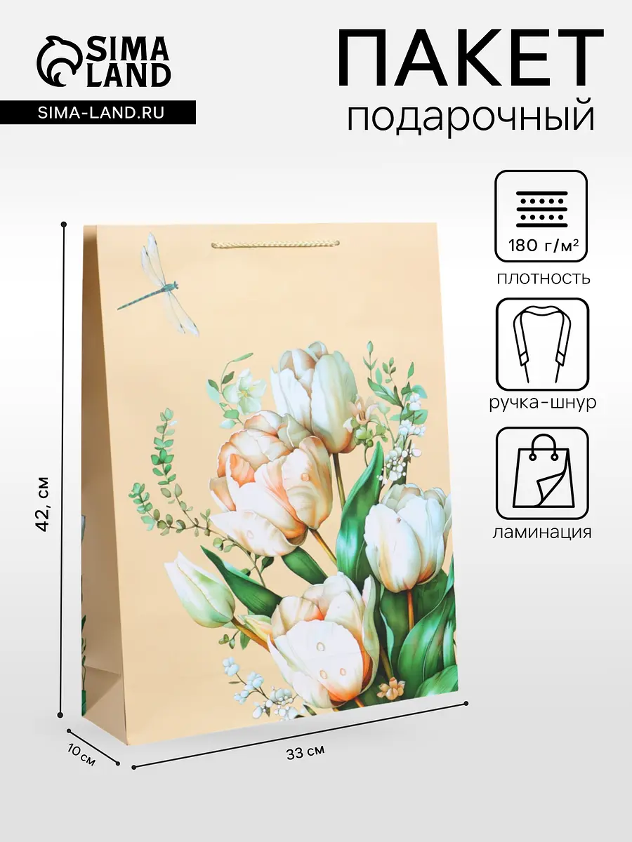 

Пакет подарочный ламинированный, Разноцветный;бежевый