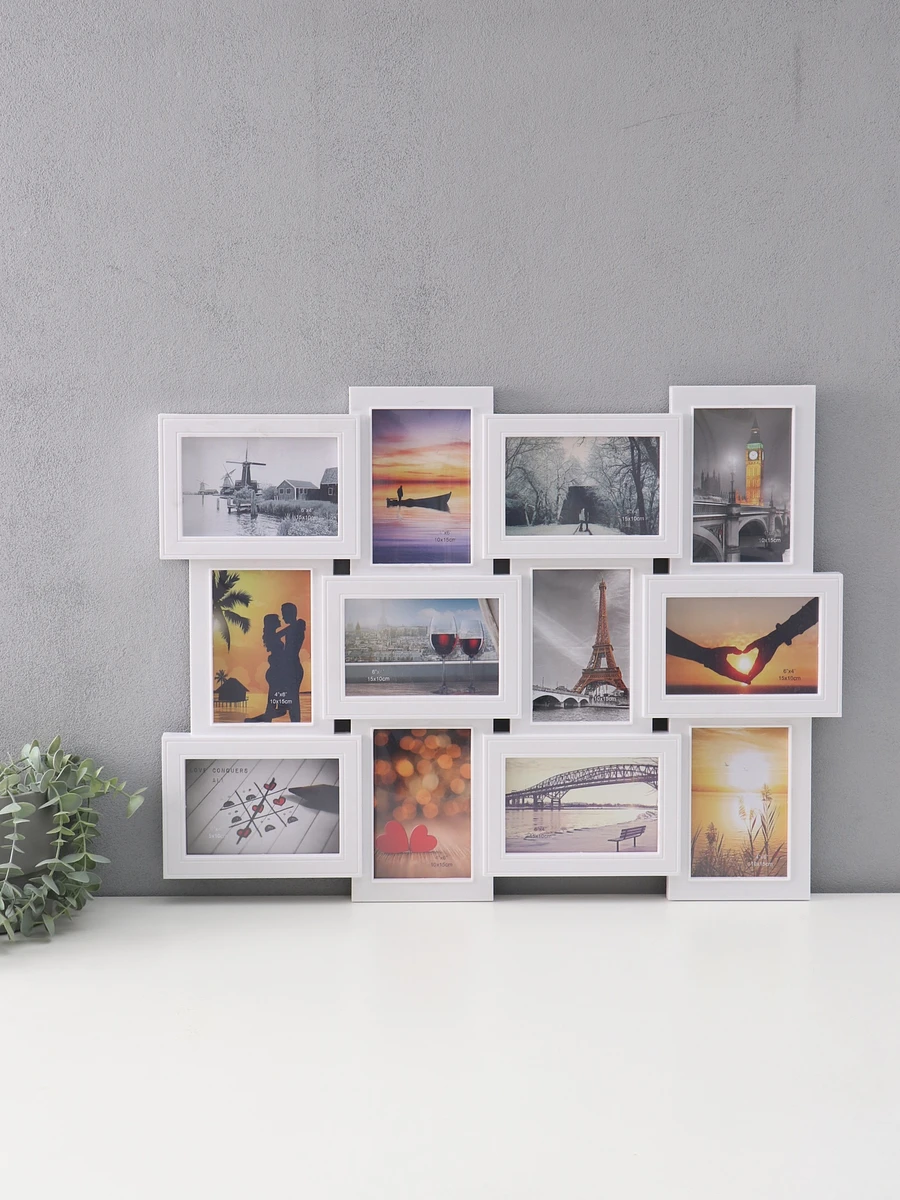 

Фоторамка - коллаж на 12 фото 10×15 см, Белый