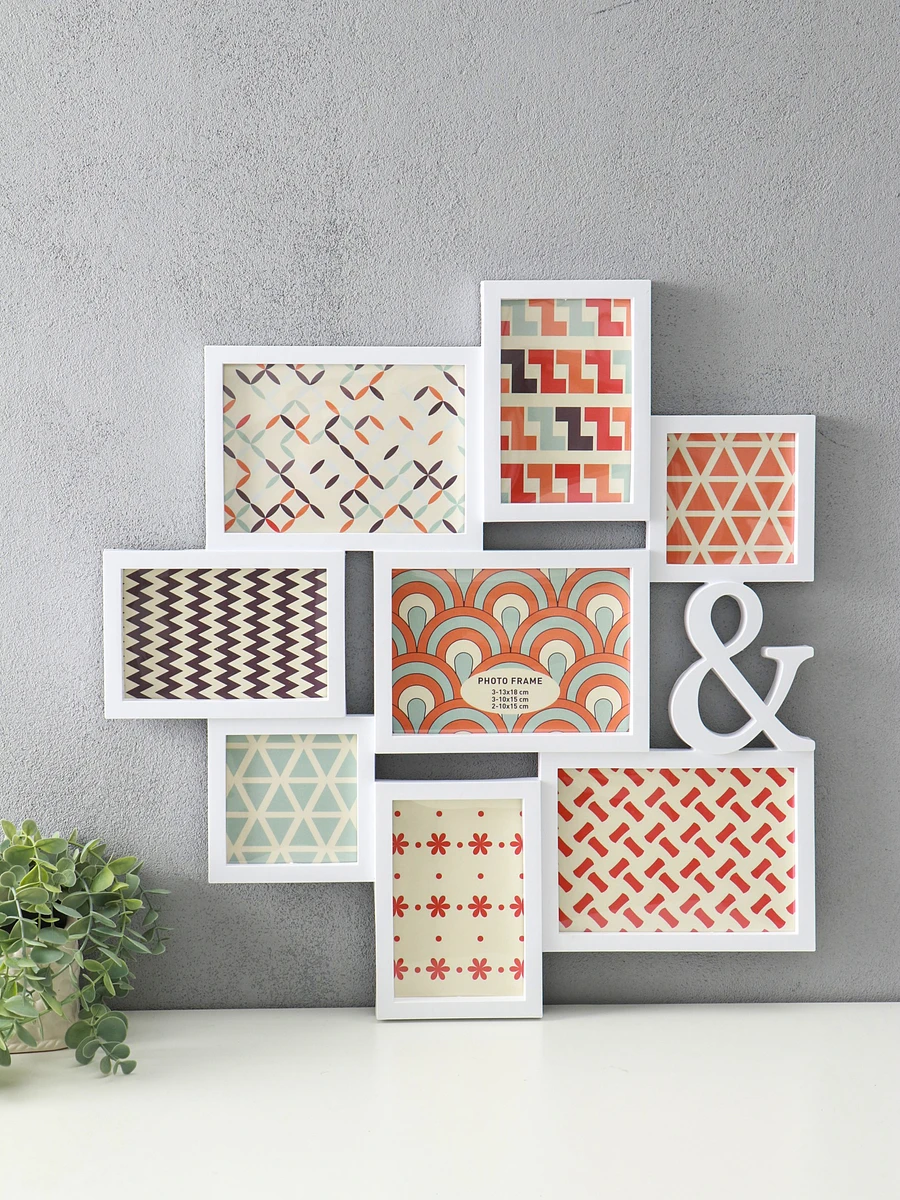 

Фоторамка - коллаж на 8 фото 10×10 см, 10×15 см, 13×18 см, Белый