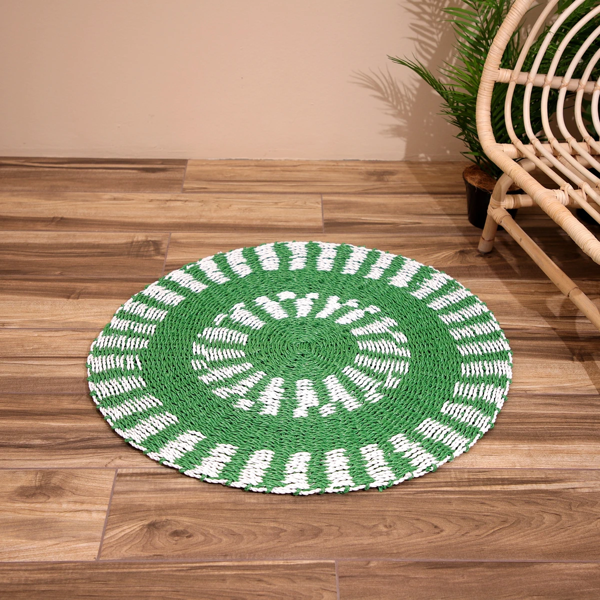 

Ковер круглый, Зеленый;белый