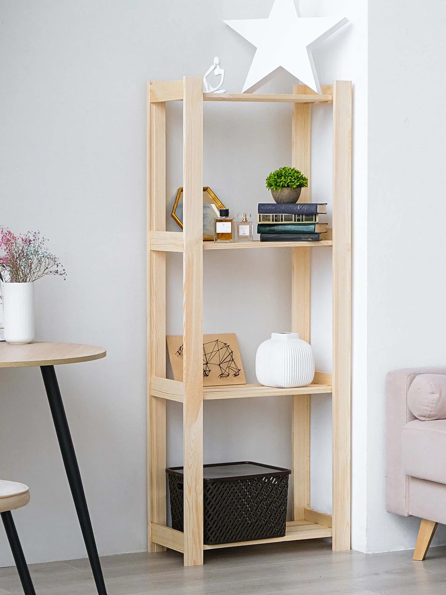 

Стеллаж деревянный, Бежевый