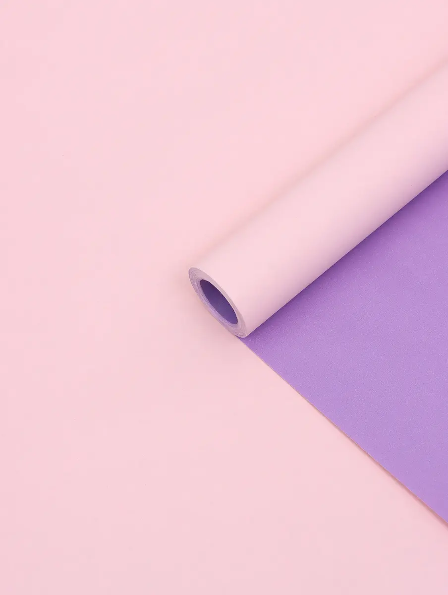 

Бумага упаковочная крафт, двусторонняя, розовый, фиолетовый, 0.68×10±5% м, Сиреневый;розовый