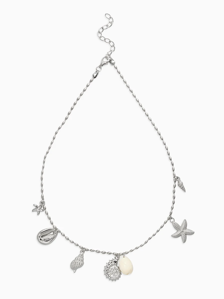 

Колье, Белый;серебристый