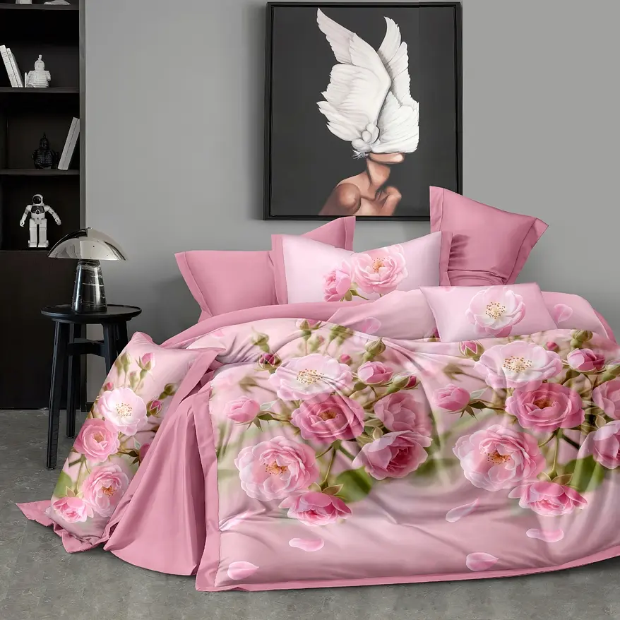 

Постельное белье 2-х сп  (2 нав. 50х70, Розовый