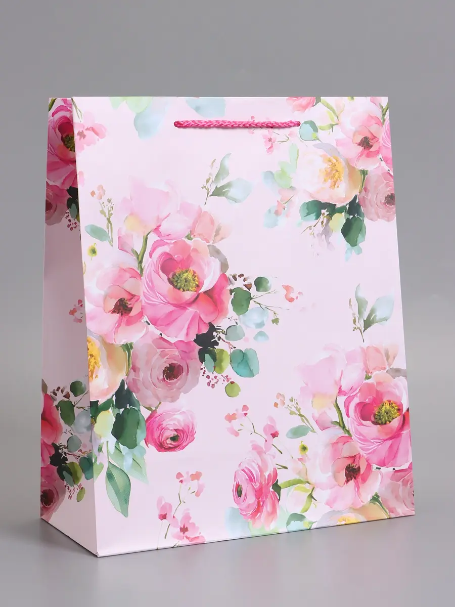 

Пакет подарочный ламинированный, Розовый