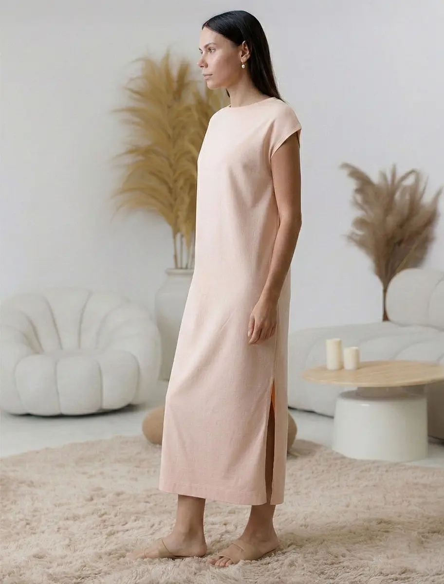 

Платье, Бежевый;пудра