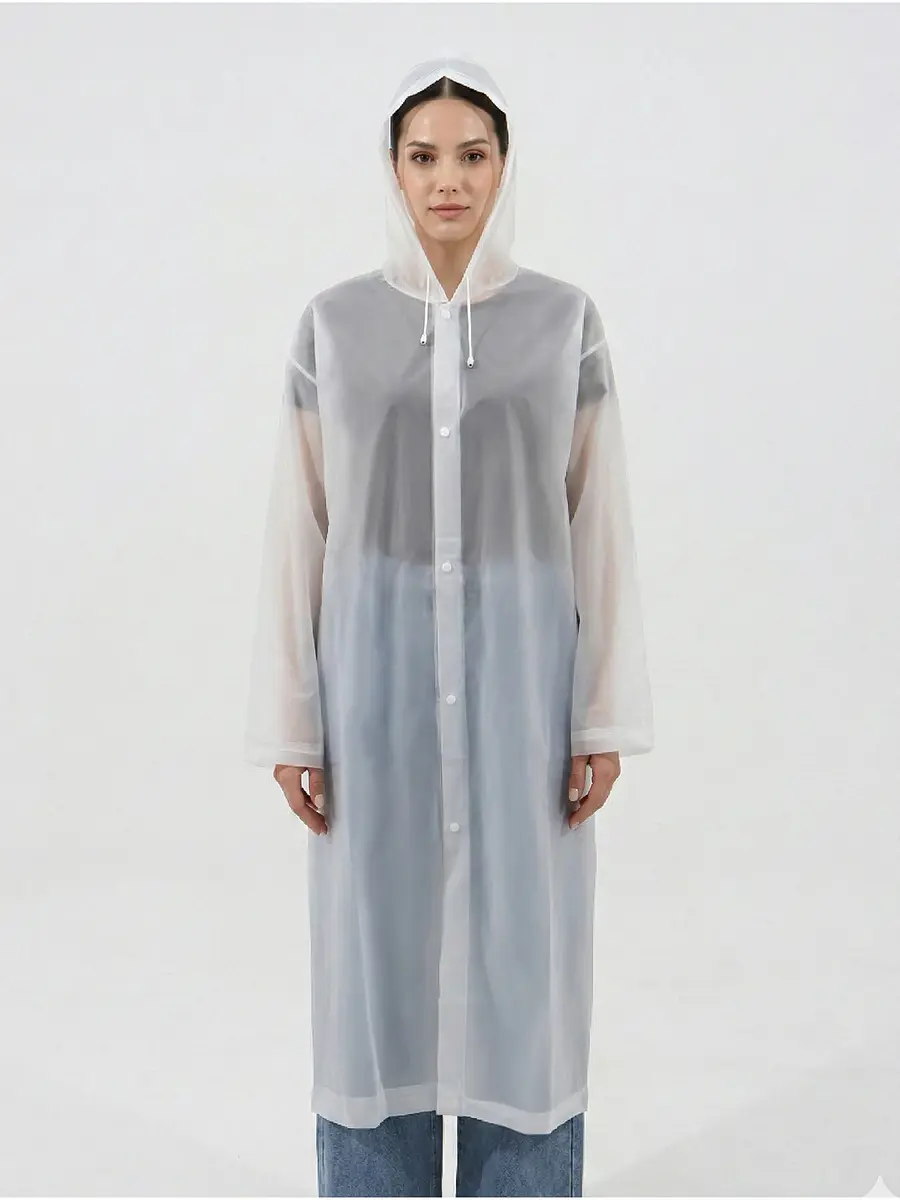 

Дождевик плащ, Белый;прозрачный