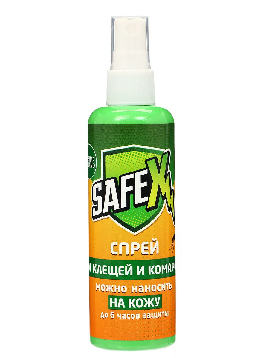 

Спрей для нанесения на кожу от клещей и комаров safex 32% дэта 100 мл.