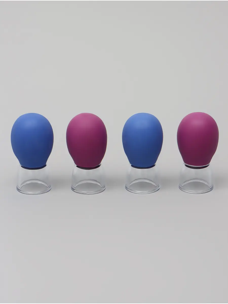 

Набор вакуумных банок для массажа, 4 шт., d=2.5 см, Синий;розовый
