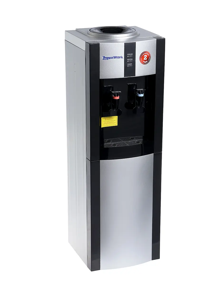 

Кулер для воды aquawork aw 16ldr, 700 вт, нагрев, охлаждение до 12º с, 2 крана, серебристо-черный, Серебристый