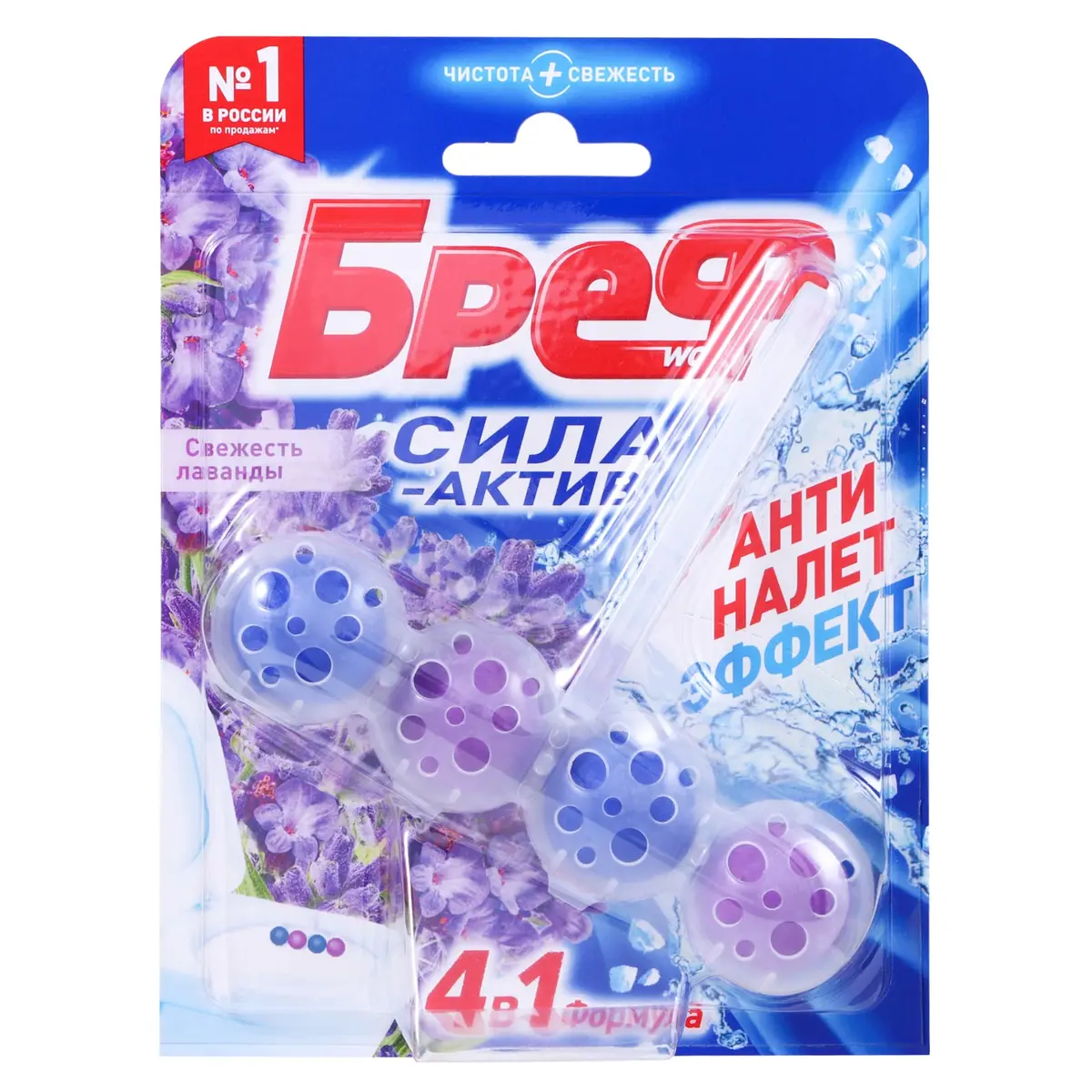 

Блок для чистки и свежести унитаза bref сила актив 4 в 1,