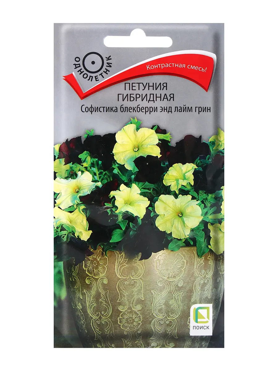 

Семена цветов петуния гибридная софистика блекберри энд лайм грин, 5шт, Желтый