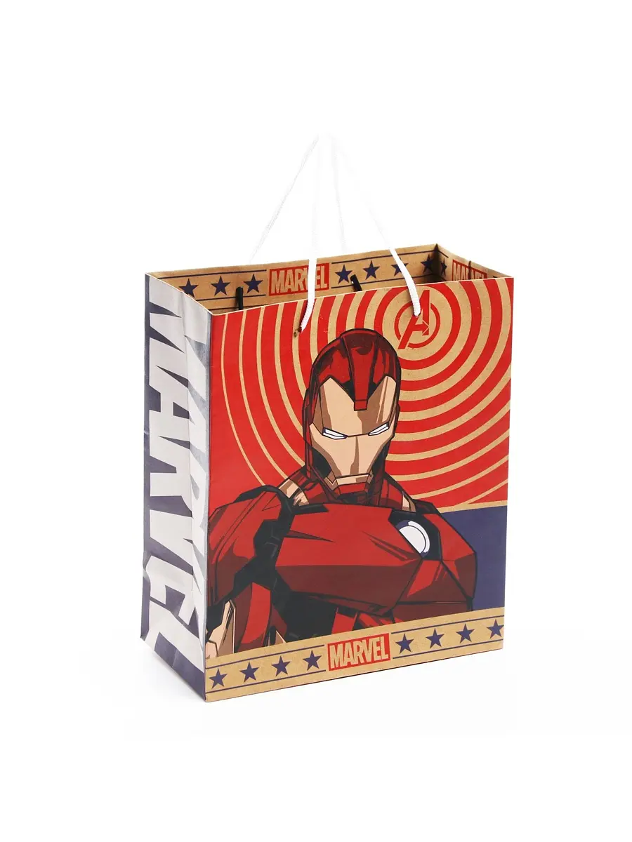 

Пакет подарочный крафт 22×27×11.5 см, мстители, Разноцветный