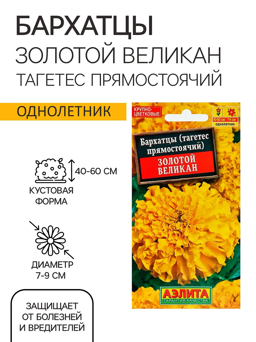 

Семена цветов бархатцы, Оранжевый