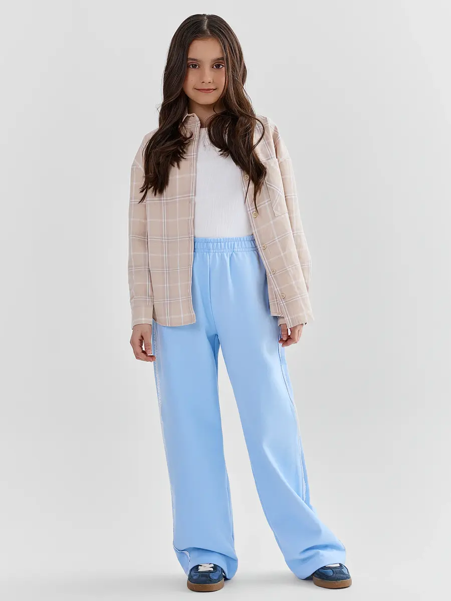 

Брюки для девочек прямые голубые, Голубой;небо