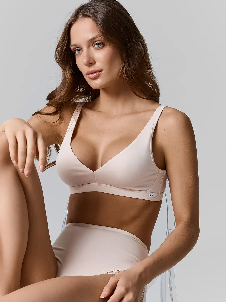 

Бюстгальтер с мягкими чашками женский молочный, Бежевый;жемчуг