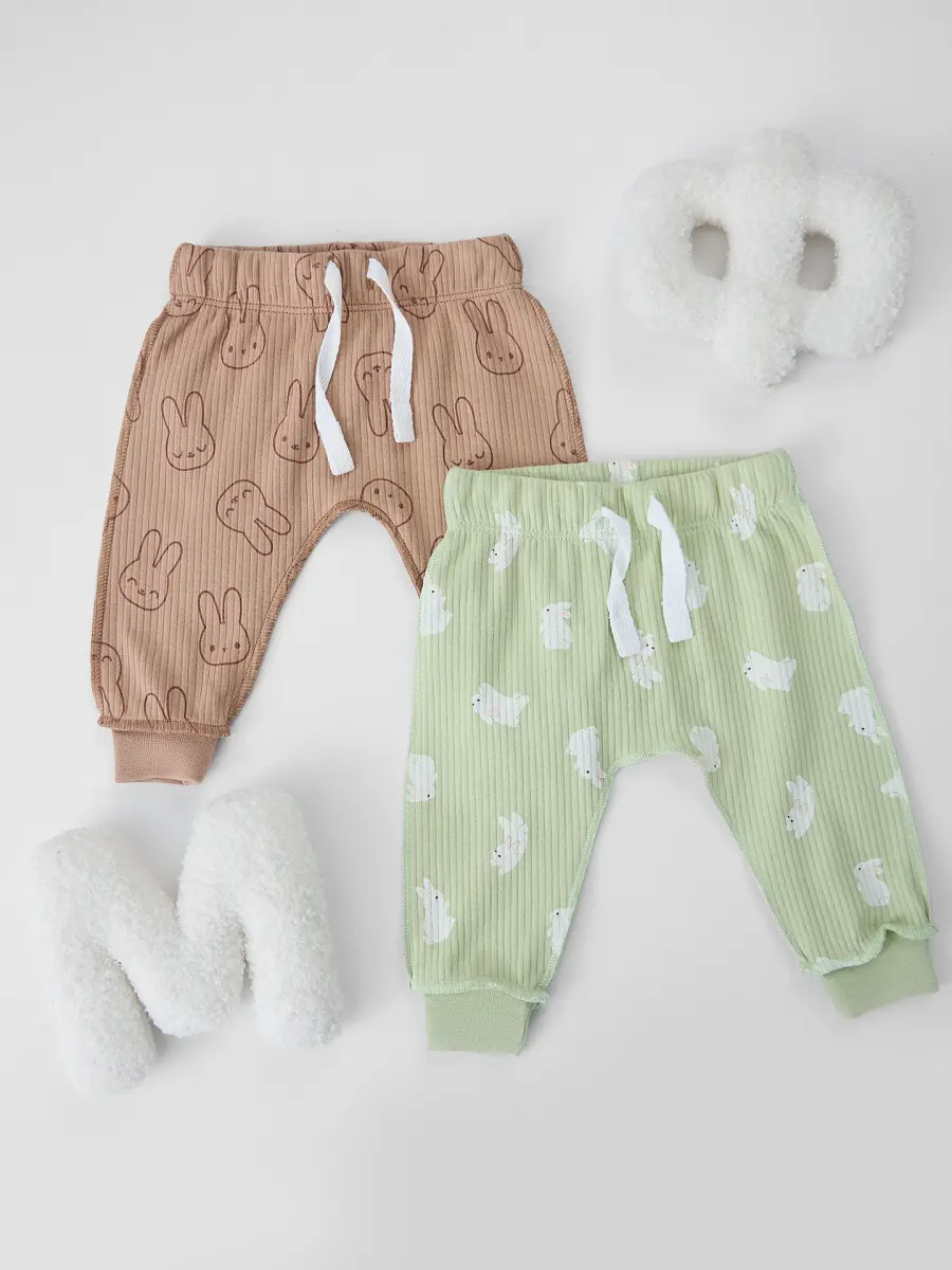 

Ползунки детские (2шт.), Зеленый;коричневый;зайки на бежевом +зайчата на св.зеленом