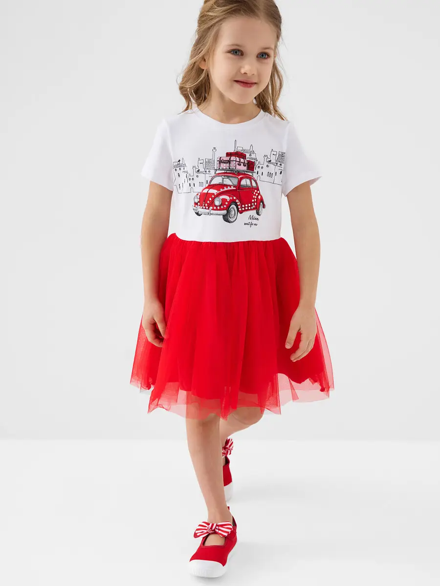 

Платье трикотажное, Красный;белый