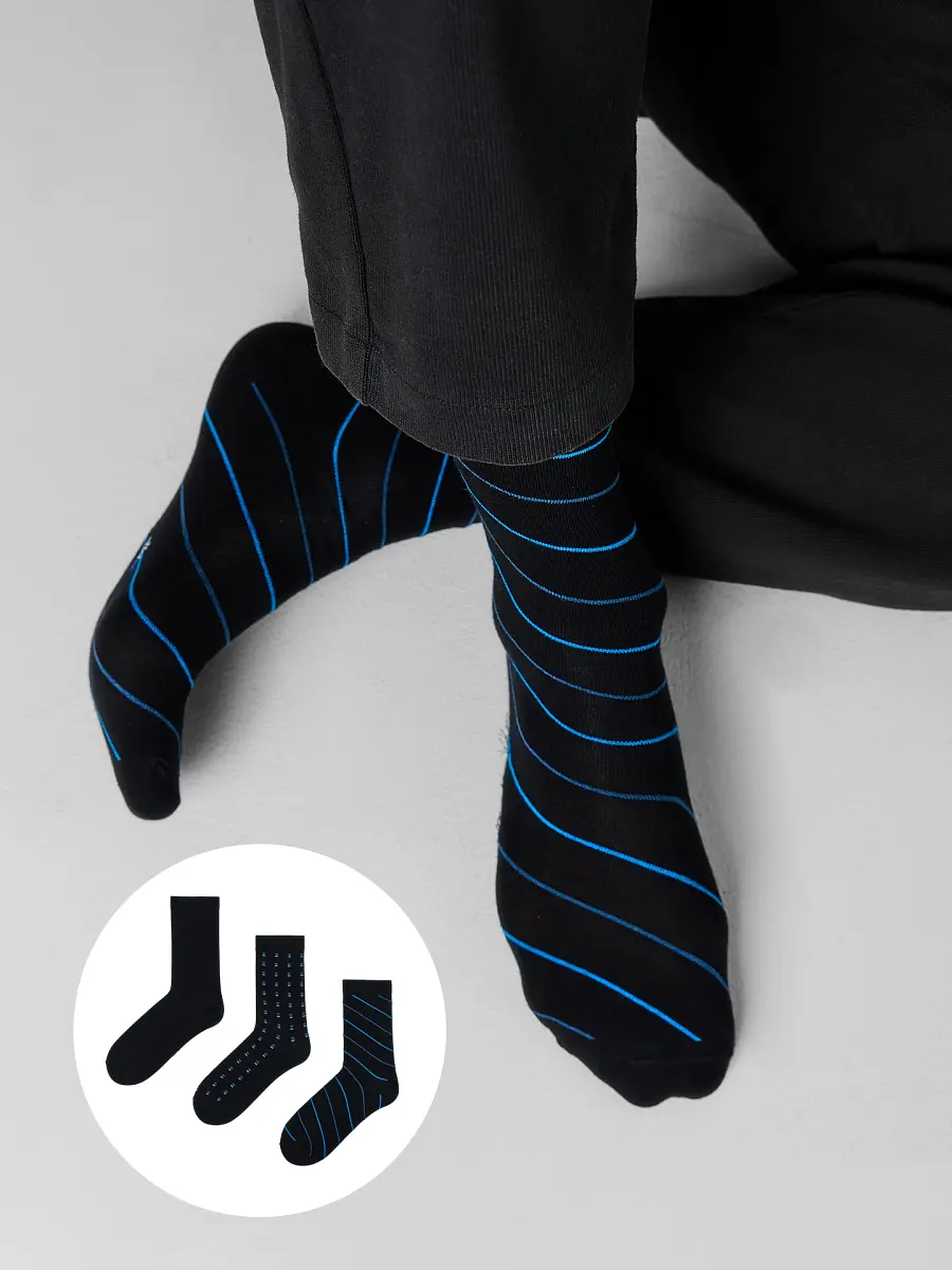 

Носки мужские (3 пары), Черный;черный-3/