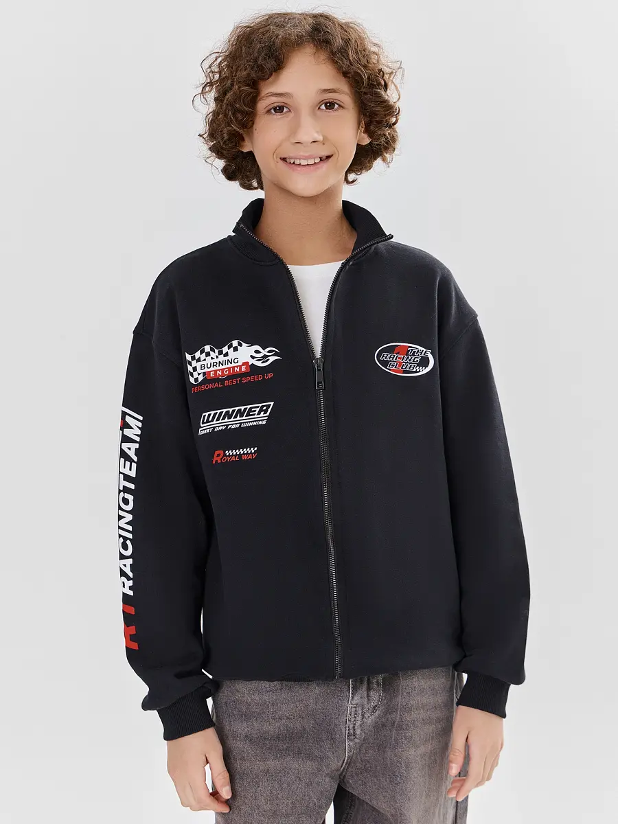 

Толстовка для мальчиков, Черный;черный +печать5