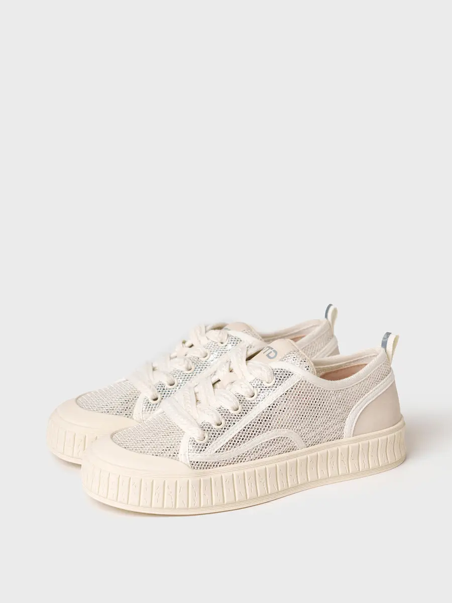 

Полуботинки, Белый;серебряный