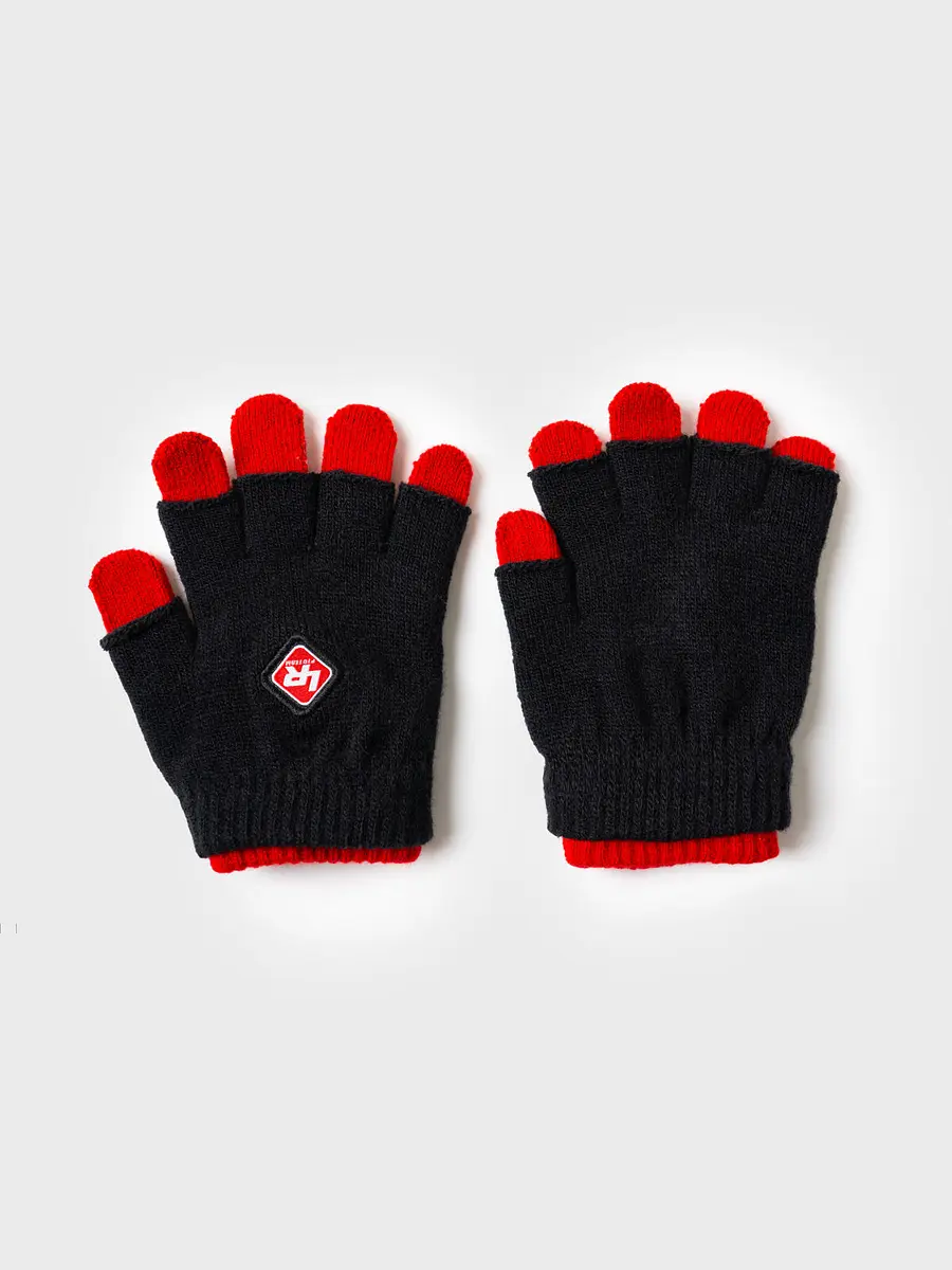 

Комплект трикотажный митенки перчатки, Черный;красный